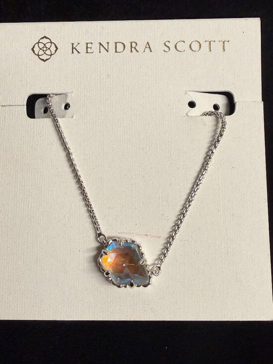 Jewelry - Kendra Scott Tess Silver Pendant Necklace with Dichroic Glass NWT